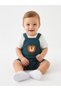 Cotton Gofre Fabric Lion Detailed T-Shirt Salopet 2-Piece Baby Boy Set