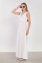 Women's Tie-Back Long Dress - Ecru - 2