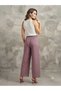 Women's Linen-Look, High-Waisted, Elastic Waist and Lace-Up, High-Waisted Wide-Leg Pants - 3