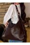 Aura Belt Detailed Shoulder Bag Brown - 7