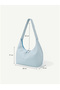 Blue Shk331 Soft Textured, Zippered, Women's Hand, Arm and Shoulder Bag - 7