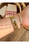 Round Gold Inside White Women's Wristwatch - 2