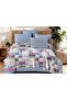 Dance of Colors Double Printed Pique Set (Pique+Non-Elastic Sheet+2 Pillowcases) - 2