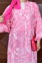 Paisley Patterned Buttoned Layered Dress Light Pink - 2