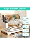2-Tier Foldable Cutlery Drying Rack/Cup/Bottle Plate Organizer with Cutlery Rack and Cutting Board Rack and Drain Tray, Rotatable Drain System, Anti-Scratch Frosted Baked Craft Coating (White) - 6