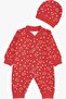 Baby Girl Jumpsuit Heart Patterned 0-3 Months-6 Months, Red