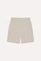 100% Cotton Elastic Tie Waist Baggy Fit Beige Bermuda Shorts H7655Ax26Hs - 2