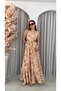 Women's Thin Straps Shawl Pattern Long Dress with Elastic Back - 2