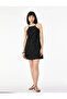 Cotton Strappy Halter Neck Embroidered Mini Dress