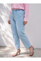 Lcw Curve Blue Plus Size Women's Jean Pants with Elastic Waist - 2