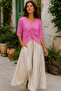 Pink Pre-Gathered Knitwear Blouse - 4