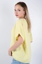 Women's V-Neck Draped Woven Blouse with Accessory Detail - 6