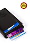 Men's Mechanism Wallet and Genuine Leather Steel Case Shoulder and Hand Bag Medium Size - Black - 2