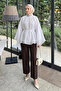 Drawstring Raglan Sleeve Tunic Y0150 - White - 3