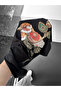 Black Woven Bird Embroidered Premium Oversize T-Shirt - 4