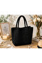 Velora Black Glitter Hand Knitted Square Shoulder Bag - 2