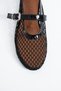 Ayla Women's Mesh Buckle Mary Jane Ballerinas - 5