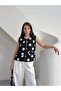 Women's Polka Dot Zippered Linen Vest - 4