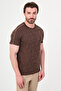 Patterned Slim Fit Crew Neck Short Sleeve Men's T-Shirt Brown - 36894.26Y - 5