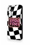 Samsung A55 Compatible Black Good Vibes Patterned Silicone Case - 4