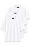 3-Pack Unisex White Oversize T-Shirt Set - Crew Neck Basic T-Shirt