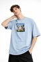 Freedom - Oversize Men's T-Shirt Baby Blue - 2