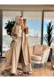 26Yt706 Four Button Belted Trench Coat Beige - 2
