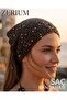 Women's Knitted Bohemian Mesh Summer Bandana Handmade with Sequins Brown - 4
