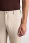 Beige Slim Straight Jogger Pants - 3