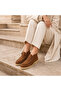 Genuine Leather Suede Tobacco Women's Short Boots Warm Lined Rubber Sole Daily Comfortable Boots - 7
