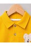 Baby Boy Summer Polo Collar Elephant Embroidered Striped Shorts Set - 3