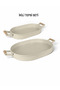 Metal Oval Tray with Double Wooden Handles - Cream - 3