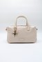 Women's Cream Multi-Compartment Crossbody Hand and Shoulder Bag with Useful Metal Accessories and Zipper - 2