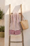 2-Layered Striped Tasseled Multi-Purpose Muslin Peshtemal Beach and Bath Peshtemal 100 X 170 cm - 5