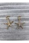 Women's Cream Brown Starfish and Seashell Figured 4-Piece Earring Set Summer Bohemian Dangle Earring Combination - 2
