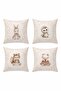 Floral Baby Animals Patterned 4-Piece Children's and Baby Pillowcase Set - 3