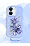 Vivo Y36 5g Compatible Case Camera Protector Blue Silicone Couple Phone Case Floral Pattern - 2