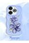 Infinix Smart 8 Plus Compatible Case Camera Protector Blue Silicone Couple Phone Case Floral Pattern - 2