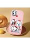 Realme C25 Compatible Case Camera Protector Pink Silicone Couple Phone Case with Kitty Pattern - 2