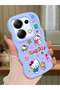 Redmi Note 13 Pro 4g Compatible Case with Camera Protector Blue Silicone Couple Phone Case Kitty Pattern