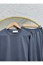 Dariana Kangru Pocketed Tunic and Gathered Skirt Set.Mf1887-Nl678 Anthracite - 2