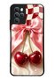 Omix X700 Glossy Phone Case with Cherry Picnic Bow Design