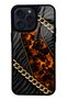 iPhone 15 Pro Max Golden Eclipse Design Glossy Phone Case