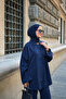 Women's Shirt and Elastic Waist Tie Set Navy Blue - 4