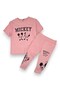 Girl's Summer Mickey Printed 2-Piece Thin Set with Tights and T-Shirt for Ages 4-12 - 3