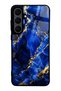 Samsung S25 Fe Sapphire Gold Marble Design Glossy Phone Case