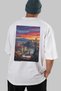 Skopje Macedonia White Oversize Country City Back Printed Unisex T-Shirt 100% Cotton Premium - 6
