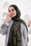 Petra Nazende Patterned Shawl - Smoked Green - 4