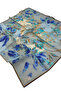 Cotton Silk Scarf Batik Patterned Ls2202 10-Light Grey-Blue-Mustard - 3