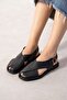 Vieste Black Cross-Strapped Gold Buckle Women's Sandals - 2